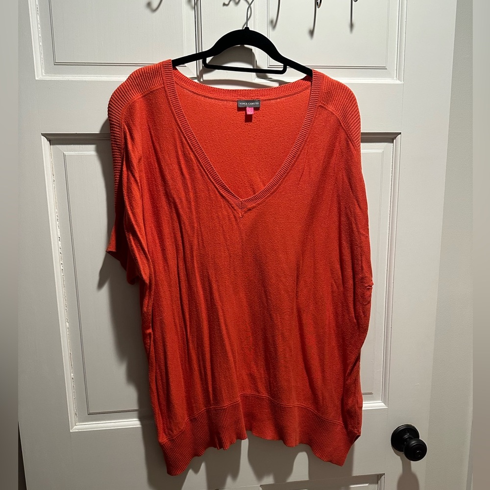 Short sleeve coral sweater
